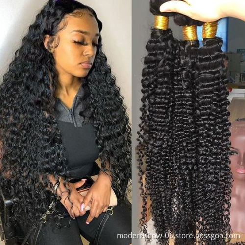 Wholesale Wet and Wavy Natural Color Unice Unprocessed Deep Wave Double Drawn Luxury Indian Remy 100% Human Hair Bundles